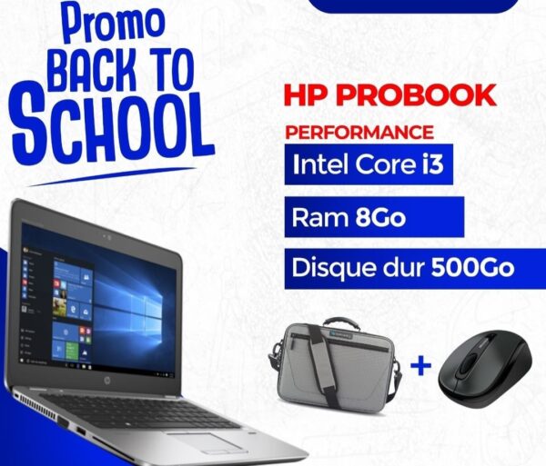 Ordinateur hp probook - intel core i3 - ram 8gb - disque dur 500gb
