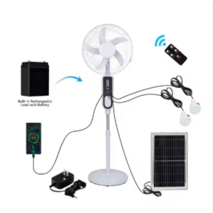 Ventilateur_Rechargeable __Panneau_Et_2Ampoul