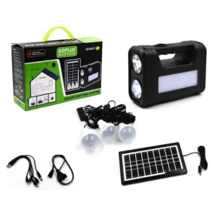 LAMPE TORCHE PORTABLE AVEC 3 AMPOULES ET PANNEAU_SOLAIRE